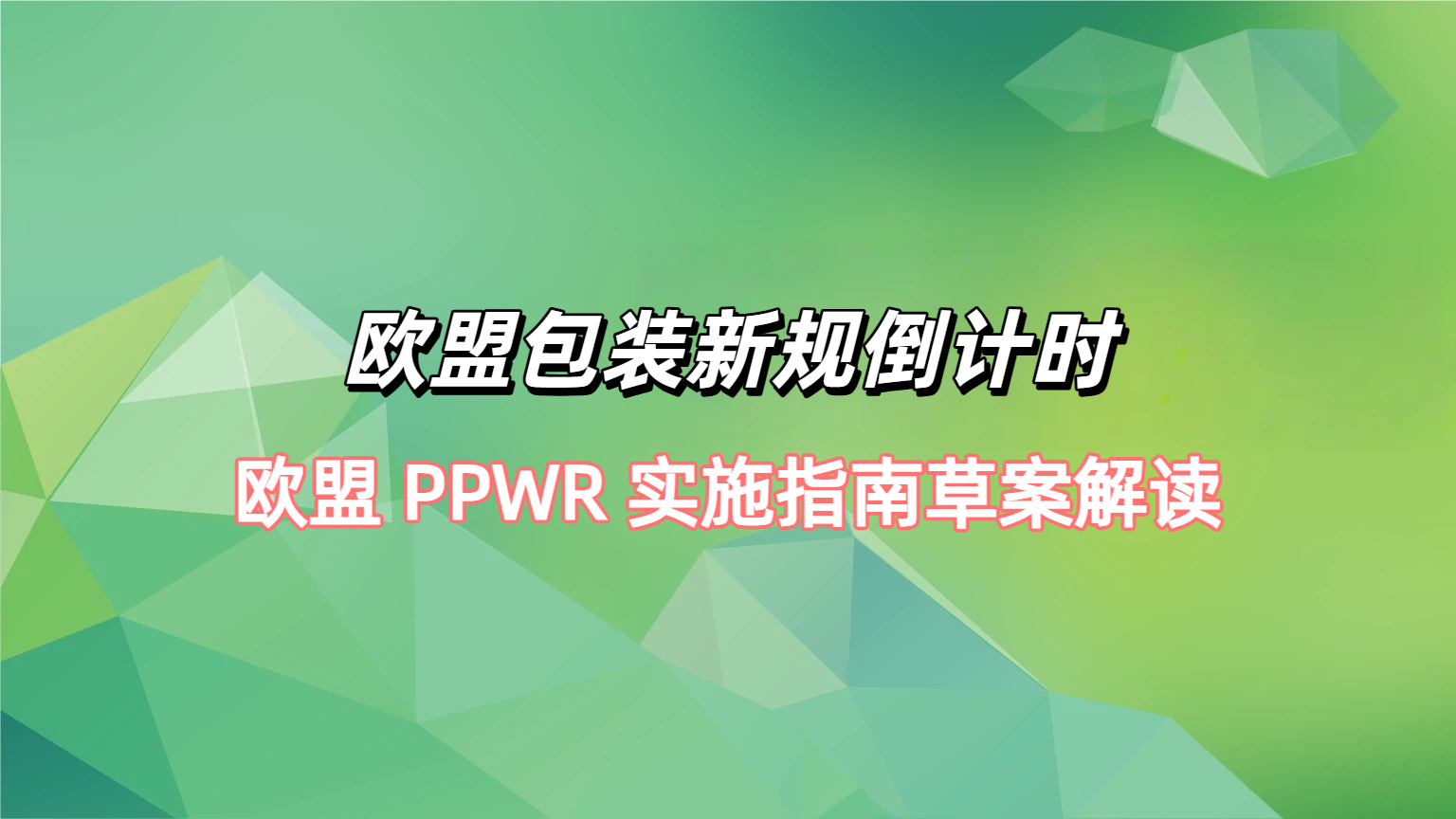 欧盟 PPWR 实施指南草案解读！跨境电商卖家如何不掉队？